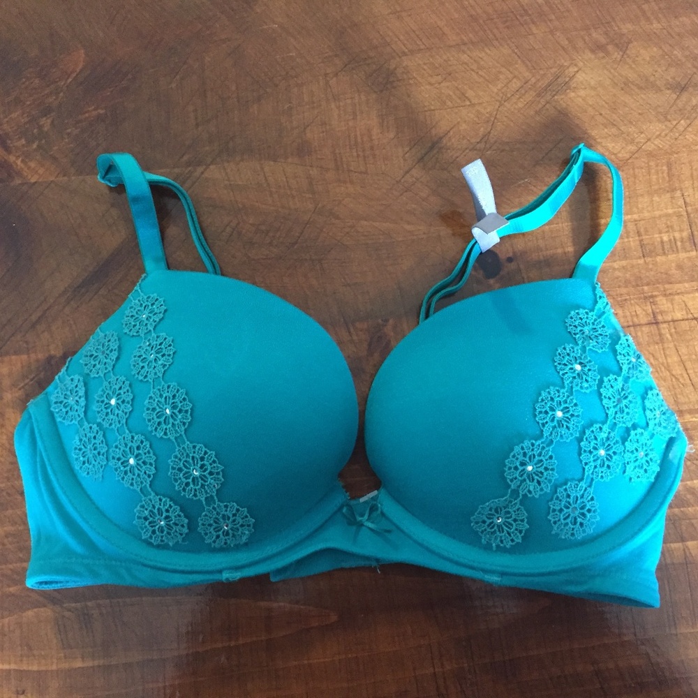 Aerie Green Limited Edition Bedazzled Lexi Bra